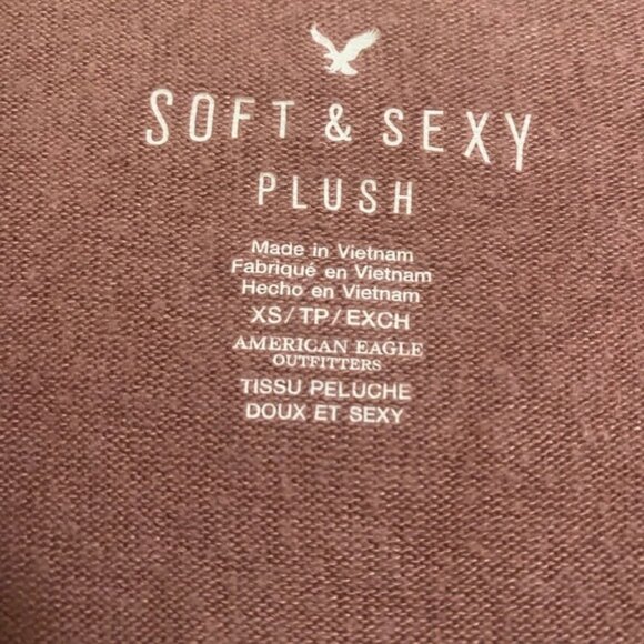 American Eagle Soft & Sexy Lace Up Long Sleeve Tee - Picture 2 of 4